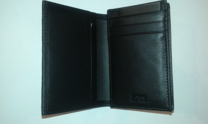 Portefeuille Porte-cartes Hugo Boss En Cuir Noir - Neuf Avec étiquettes, Fabriqué En Allemagne (2020+)